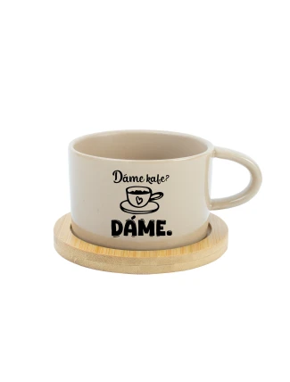 DÁME KAFE? DÁME. - krémový hrníček makronka 200 ml