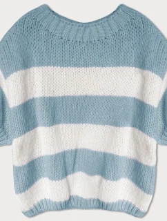 Světle modrý pruhovaný svetr (761ART) - Goodlooking