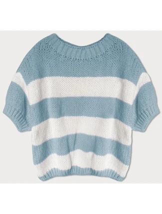 Světle modrý pruhovaný svetr (761ART) - Goodlooking Světle modrý pruhovaný svetr (761ART) - Goodlooking