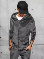 Pánská šedá velurová mikina FashionStreet BX5540