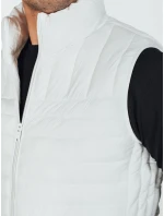 Pánská prošívaná bílá vesta FashionStreet TX5083