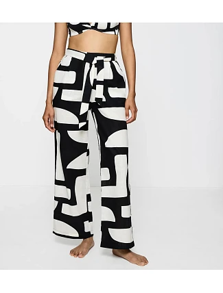 Dámské kalhoty Summer Wear Trousers - BLACK - černobílé 0034 - TRIUMPH