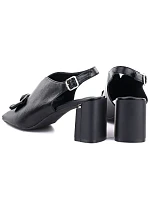 Dámské sandály na jehlovém podpatku s mašlí černé Jezzi RMR25112-3