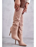 Klasické Semišové černé Boty Na Béžový Ameya