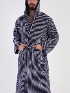 Pánský župan s kapucí Proužek