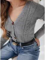 Dámský svetr MELANIA světle šedý FashionStreet MY1654