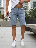 Pánské džínové šortky s páskem modré FashionStreet SX2576