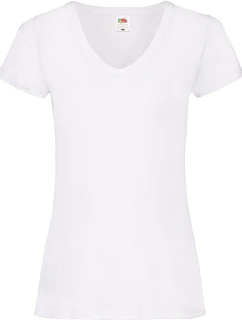 Fruit of the Loom Lady-Fit Valueweight V-Neck T Dámské tričko s výstřihem do V 16.1398 white