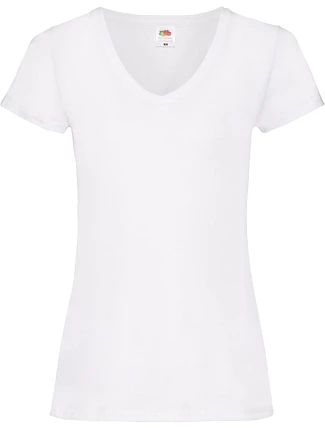 Fruit of the Loom Lady-Fit Valueweight V-Neck T Dámské tričko s výstřihem do V 16.1398 white Fruit of the Loom Lady-Fit Valueweight V-Neck T Dámské tričko s výstřihem do V 16.1398 white