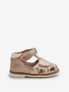 Dětské Vzorované Sandálky Na Suchý Zip Zlaté Maellita