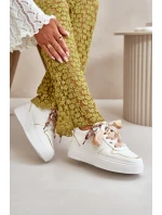 Dámské Tenisky Na Platformě S Dekorativním Šněrováním Bílé Mistra