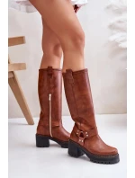 Dámské luxusní kožené kozačky 3432 Camel - Sweet Shoes Dámské luxusní kožené kozačky 3432 Camel - Sweet Shoes