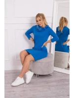 Šaty s kapucí a kapsami chrpově modré Šaty s kapucí a kapsami chrpově modré