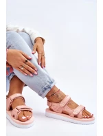 Dámské sportovní sandály na platformě Big Star LL274788 Růžové