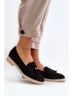 Černé Dámské Semišové Mokasíny Na Ploché Podrážce Zazoo 3420 Černé Dámské Semišové Mokasíny Na Ploché Podrážce Zazoo 3420