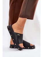 Dámské Sandály Na Platformě S Hřebíky Big Star RR274214 Černé Dámské Sandály Na Platformě S Hřebíky Big Star RR274214 Černé