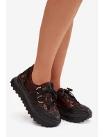 Kožené dámské tenisky na platformě Maciejka 06562-25 čokoládové