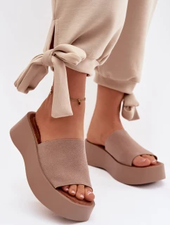 Dámské sandály na platformě tmavě béžové Liorisse