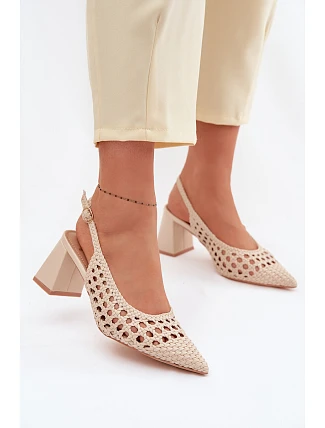 Dámské kožené sandály na podpatku Kedira