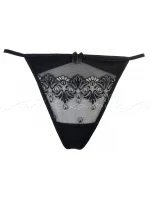 Sexy tanga Bell V-5138 černo/stříbrná - Axami