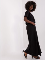 Černé basic maxi šaty s krátkým rukávem
