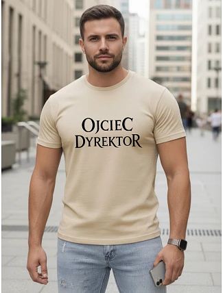 Pánské klasické tričko s nápisem bavlna béžová FashionStreet NX5144R Pánské klasické tričko s nápisem bavlna béžová FashionStreet NX5144R