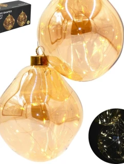 CETKA SKLO TVAROVÁNÍ KAPKA 2KS VEDL 12CM ZLATÝ