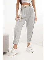 Kalhoty Summer Punto se zapínáním na nohavicích šedý melanž