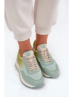 Kožené Sportovní Boty S Síťovinou Dámské Vinceza 66775 Zelené