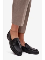 Dámské loafersy z eko kůže černé Lilith