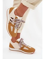 Dámské Tenisky s Ozdobným Šněrováním Žluté Henira