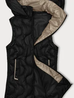 Černá dámská vesta s ozdobným prošíváním S'West (B8338-1)