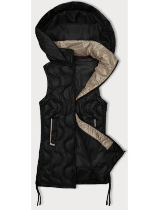 Černá dámská vesta s ozdobným prošíváním S'West (B8338-1)