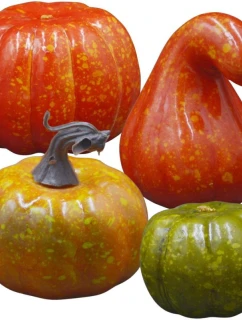 DEKORATIVNÍ DÝNĚ HALLOWEEN FIGURKA 4KS ORANŽOVO-ZELENÁ