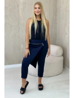 Punto Milano Zimní kalhoty s ozdobným zipem námořnická modř Punto Milano Zimní kalhoty s ozdobným zipem námořnická modř