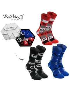 Duhové Rainbow Socks Ponožky Pro automobilového fanouška 3 Párů