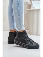 Zateplené dámské tenisky na platformě OO274A471 černé