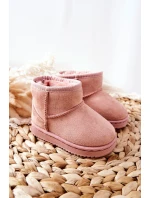 Dětské Teplé Sněhule Semišové Růžové Gooby