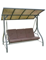 3MÍSTNÁ ZAHRADNÍ HOUPAČKA 194X120X173CM ZOSIA S POLYKARBONÁTOVOU STŘÍŠKOU