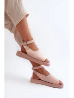 Pohodlné Dámské Sandály Na Platformě Růžové Rubie