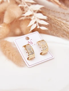 Dámské náušnice z chirurgické oceli s čiróny zlaté