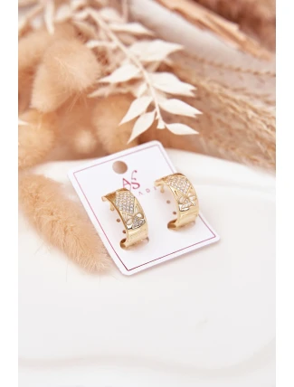 Dámské náušnice z chirurgické oceli s čiróny zlaté