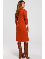 Dámské svetrové šaty S178 Cihlová - Stylove