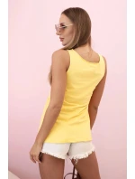 Dámská bavlněná bezrukávová blůza s barevným potiskem srdce žlutá