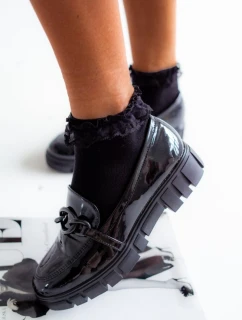 Dámské Bavlněné Ponožky S Krajkou Černé