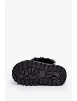 Dětské pantofle s kožíškem, Black Birasta