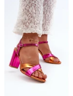 Ekologické kožené sandály na vysokém podpatku Fuchsia Abilica Ekologické kožené sandály na vysokém podpatku Fuchsia Abilica