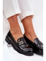 Dámské lakované mokasíny se srdíčkem S.Barski – černé