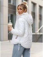 Dámská prošívaná lehce zateplená bunda s kapucí bílá TY5605