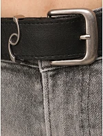 Dámské džíny s vysokým pasem a páskem, střih bootcut, šedé, FashionStreet UY3178 Dámské džíny s vysokým pasem a páskem, střih bootcut, šedé, FashionStreet UY3178